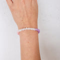 Pink, white, purple quartz bracelet