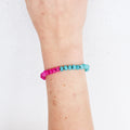 Hot pink and turquoise quartz bracelet