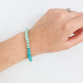 Turquoise and sea foam blue quartz bracelet
