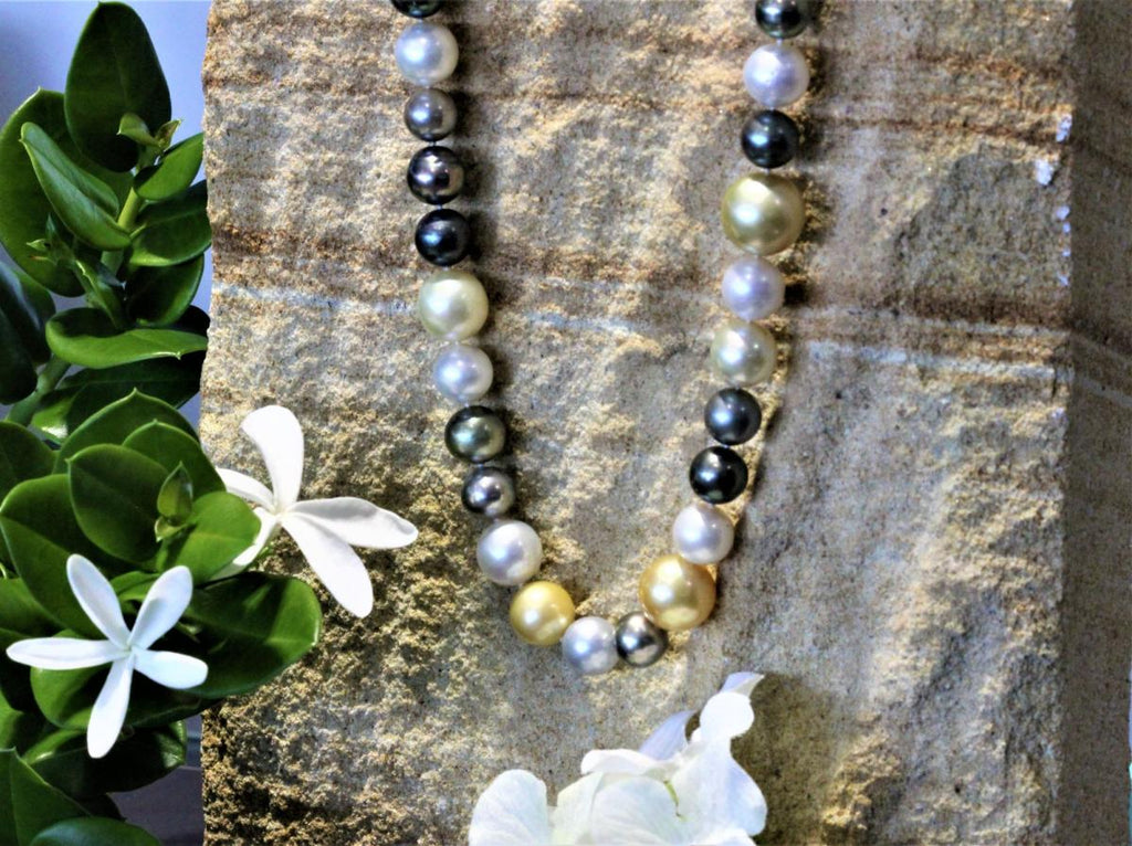 SOUTH SEA PEARL STRAND WITH 18CT YELLOW GOLD DIAMOND SET CLASP