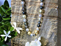 SOUTH SEA PEARL STRAND WITH 18CT YELLOW GOLD DIAMOND SET CLASP