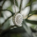 18CT WHITE GOLD PAVE DIAMOND NECKLACE