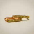 18CT YELLOW GOLD & YELLOW SAPPHIRE PAPERCLIP EARRINGS