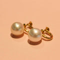 18CT YELLOW GOLD & SOUTH SEA PEARL EARRINGS