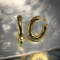18CT YELLOW GOLD ITALIAN HOOP EARRINGS