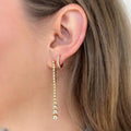 18CT YELLOW GOLD & DIAMOND DROP EARRINGS