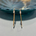 18CT YELLOW GOLD & DIAMOND RECTANGLE HOOPS