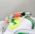9CT YELLOW GOLD OPAQUE STONE BANGLE