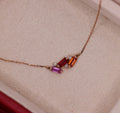 14ct Rose Gold Multi-Coloured Sapphire Necklace
