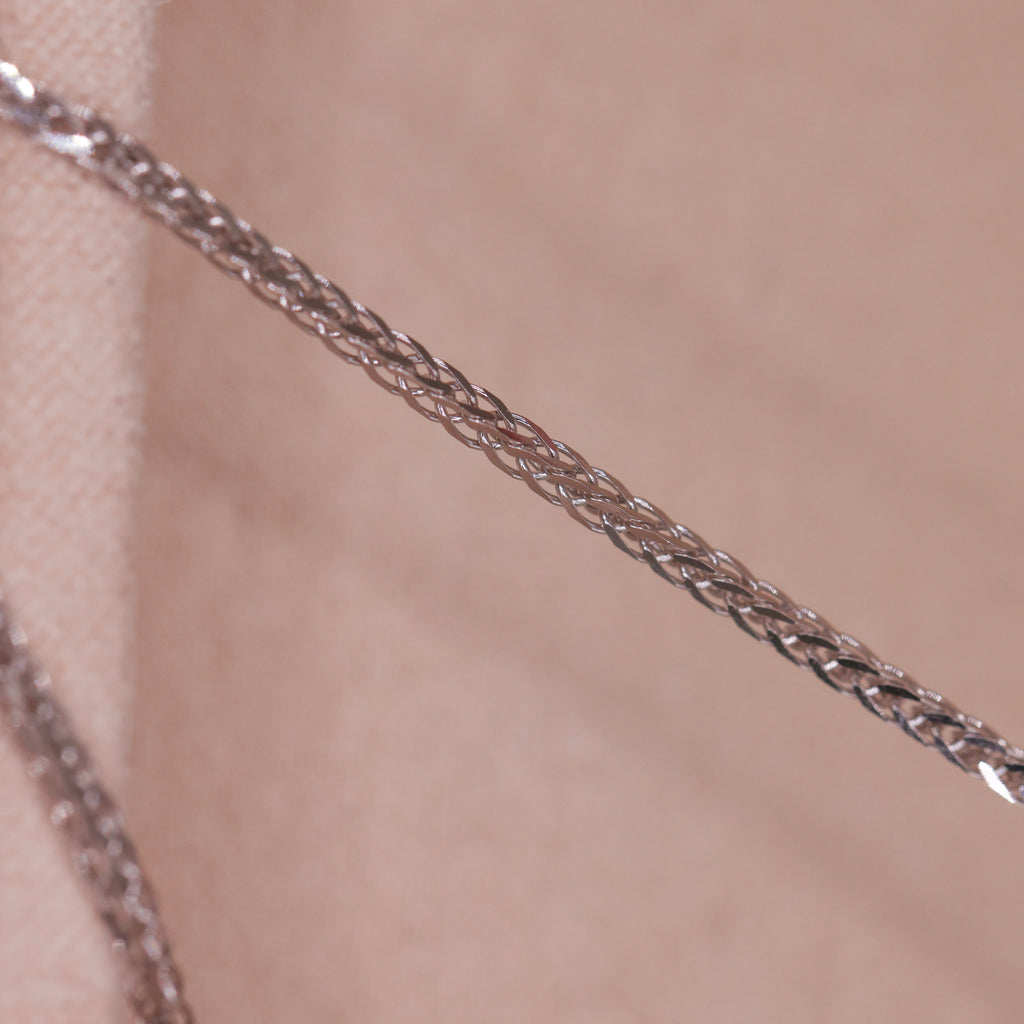 18CT WHITE GOLD FOXTAIL CHAIN