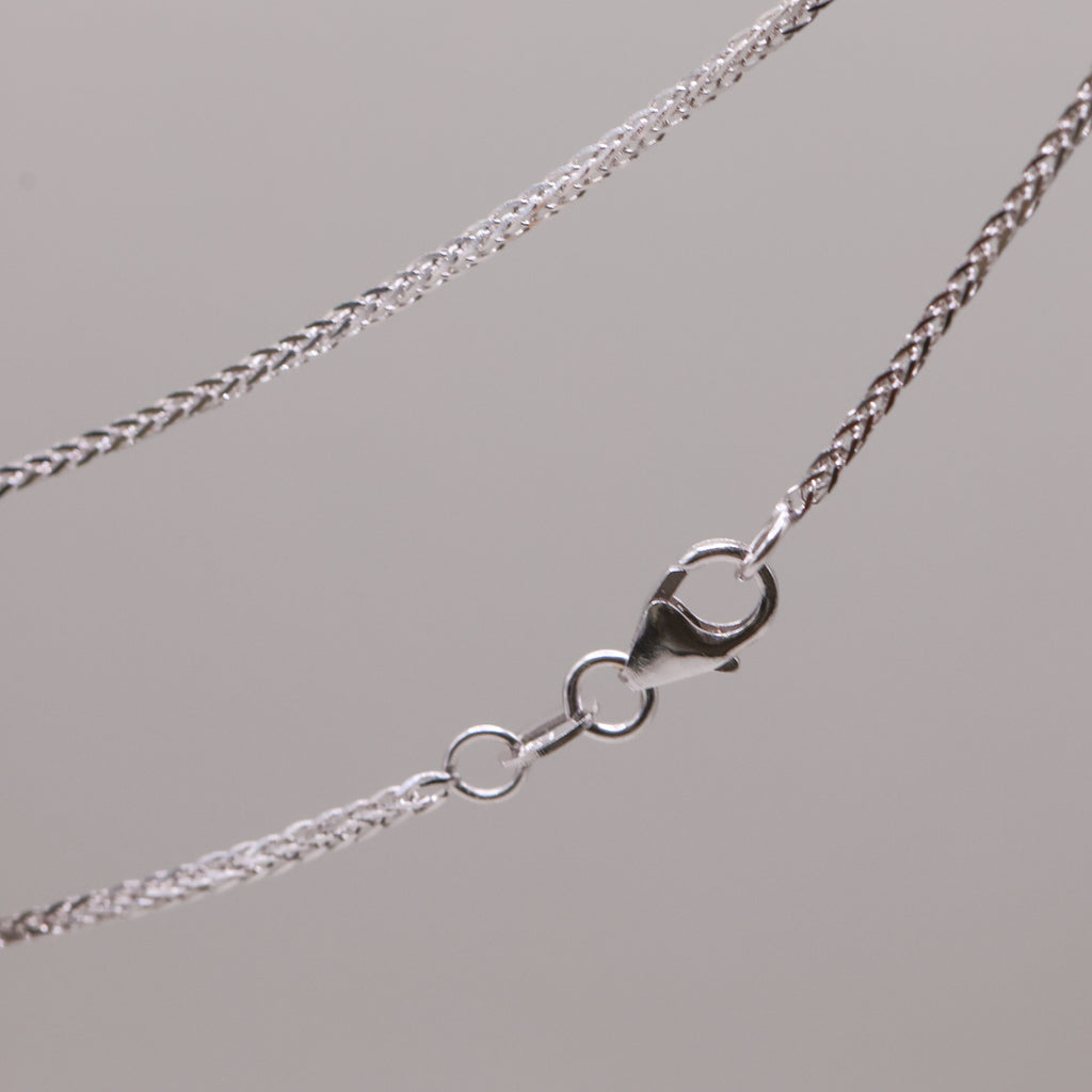 18CT WHITE GOLD FOXTAIL CHAIN
