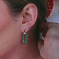 18CT YELLOW GOLD & EMERALD INTERCHANGABLE EARRINGS