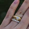 18CT YELLOW GOLD AND HEART DIAMOND RING