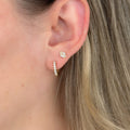 Yellow Gold Diamond Huggies