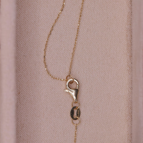 14CT YELLOW GOLD TRACE CHAIN WITH DIAMOND MIRCALE SET PENDANT