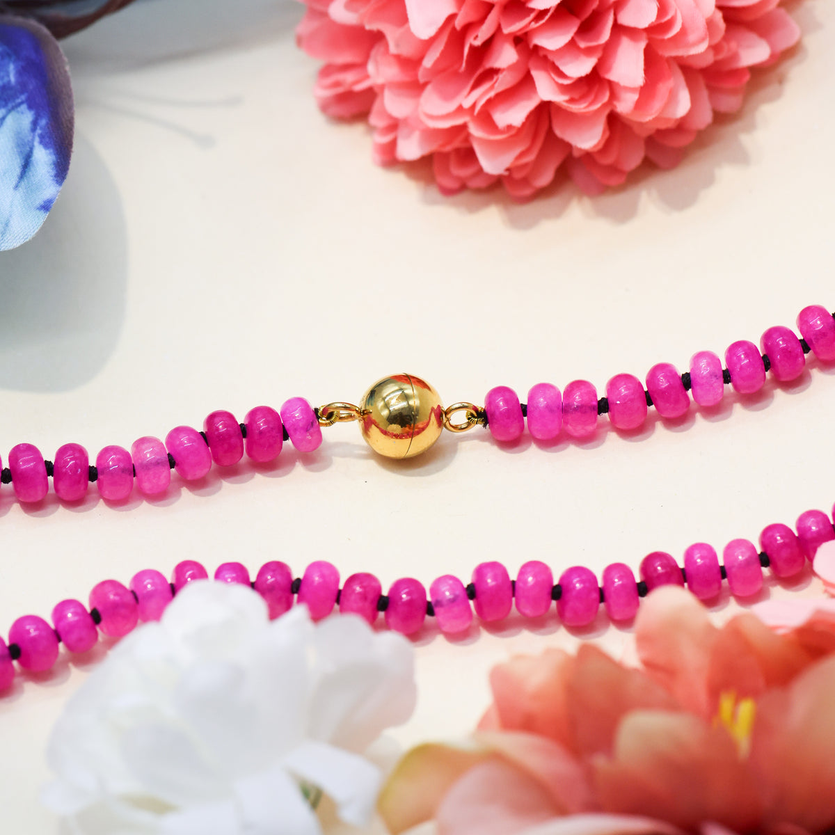 HOT PINK DYED QUATZ NECKLACE