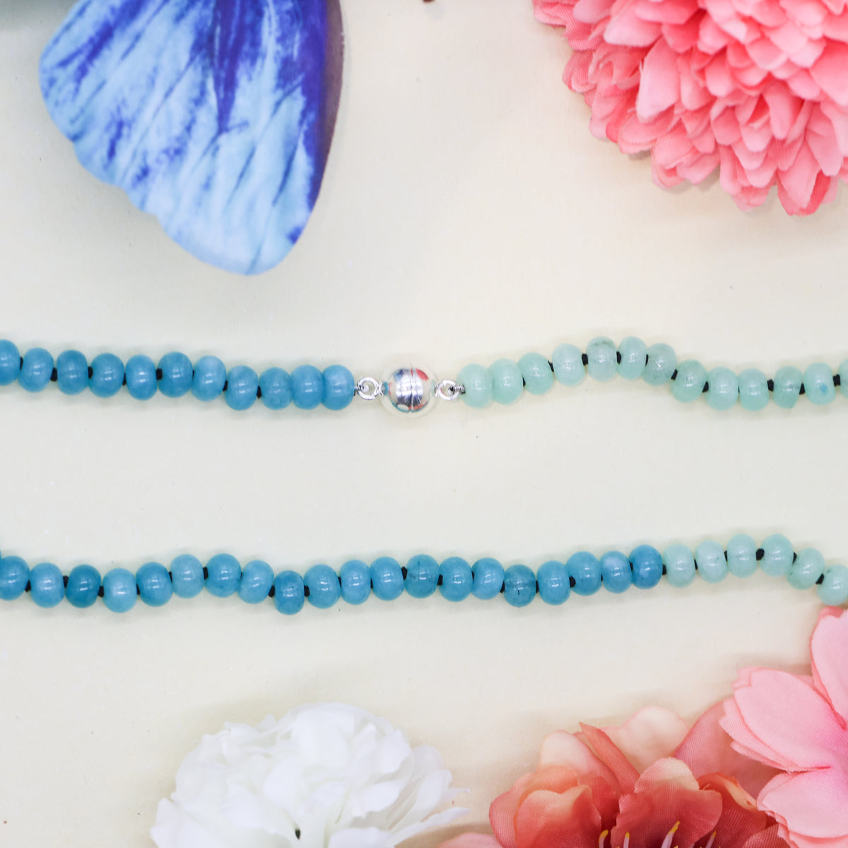 Turquoise and Sea Foam Blue Quartz Necklace