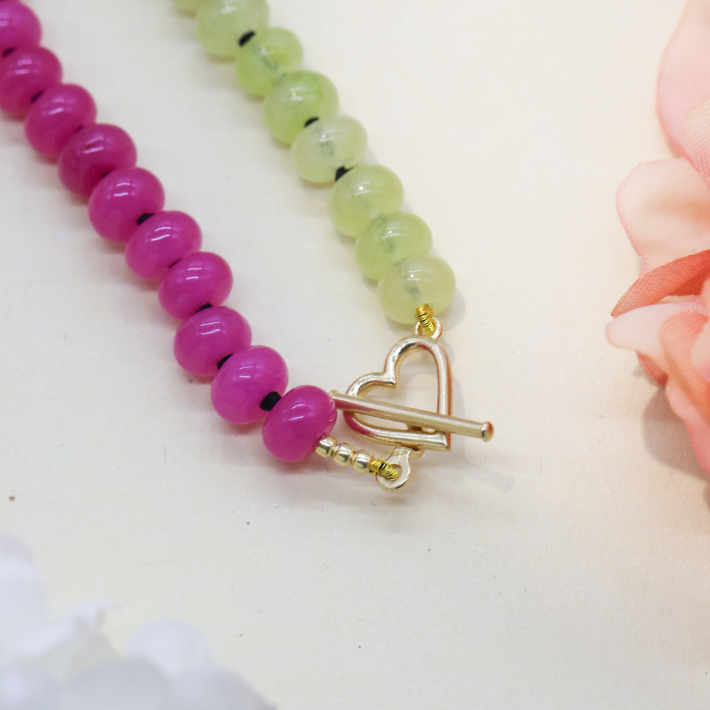PINK & GREEN QUATZ NECKLACE