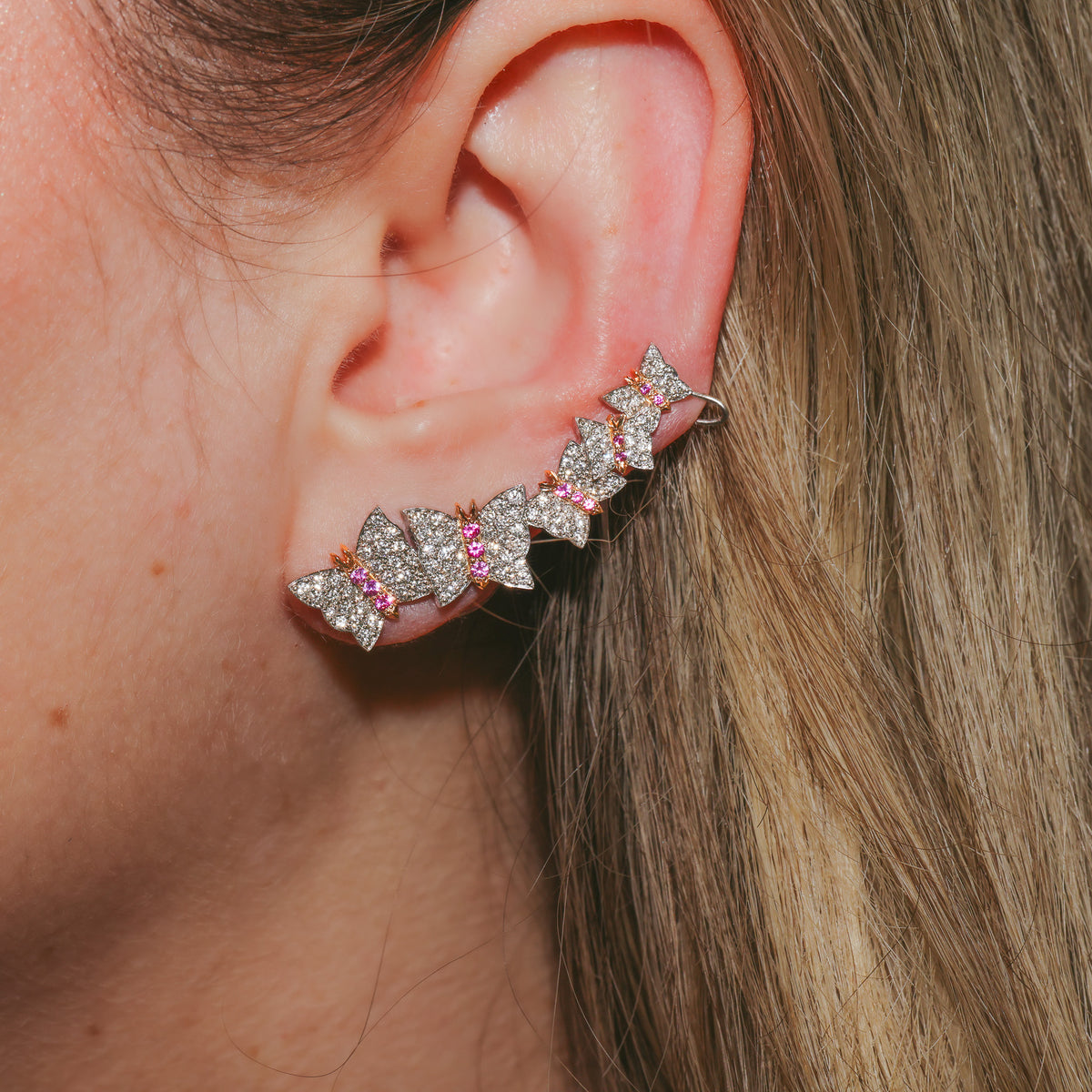 TWO TONE DIAMOND BUTTERFLY CUFF