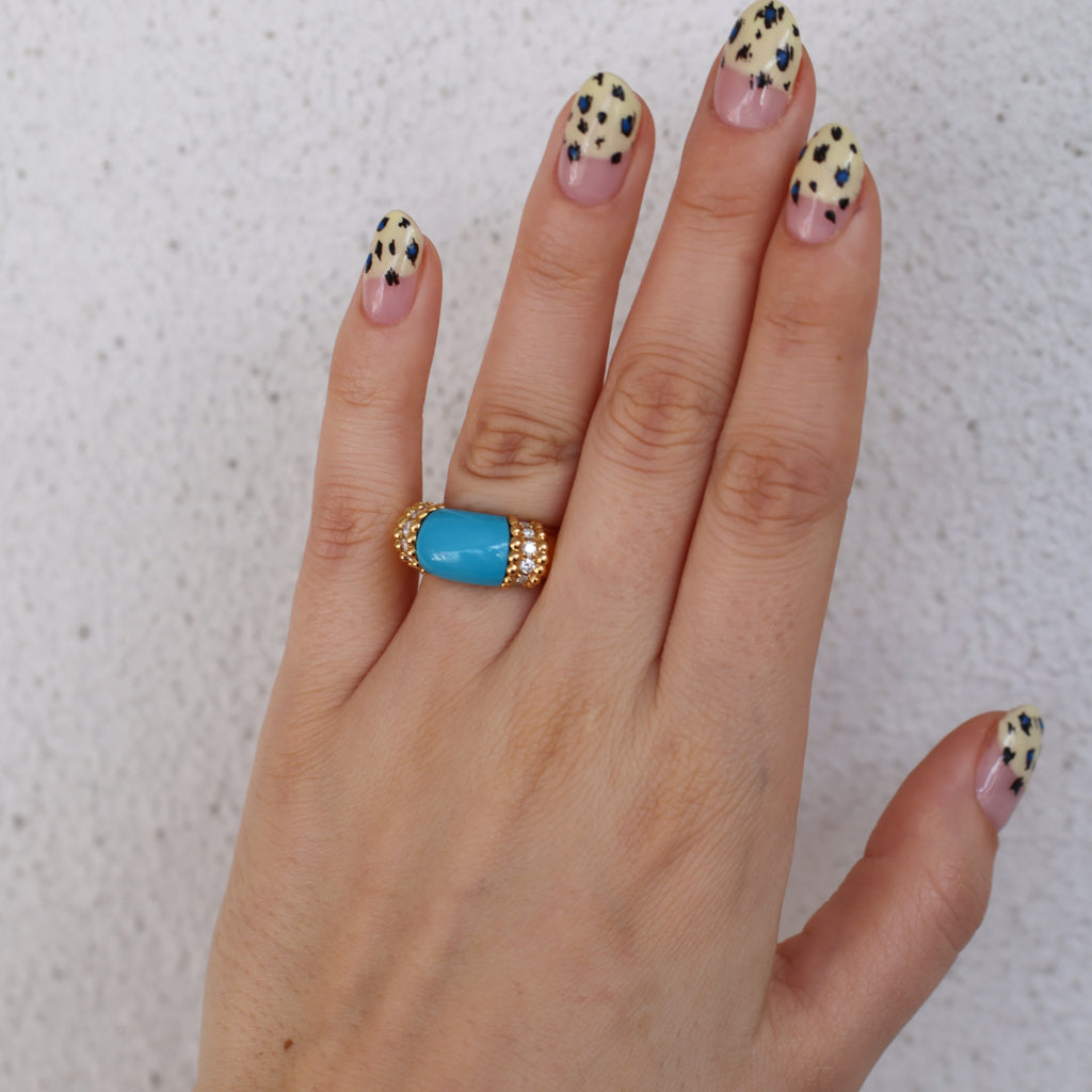 Turquoise and Diamond Ring