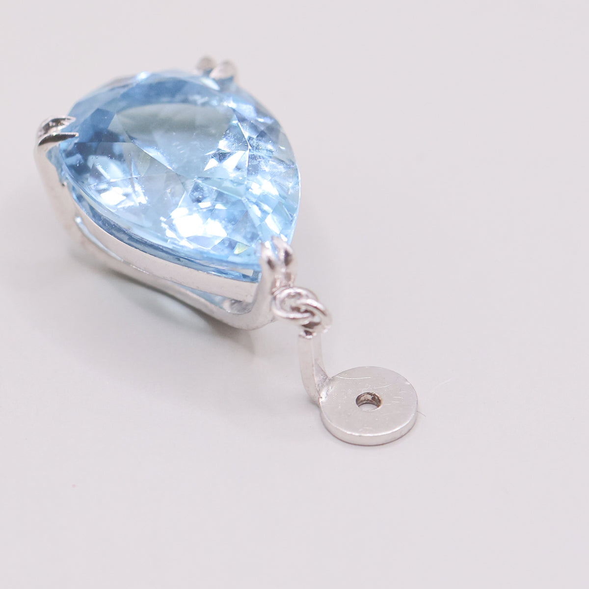 18CT WHITE GOLD AQUAMARINE EARRING ATTACHMENTS