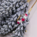 Heart Cut Diamond and Ruby Ring