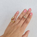 FIVE STONE DIAMOND RING.