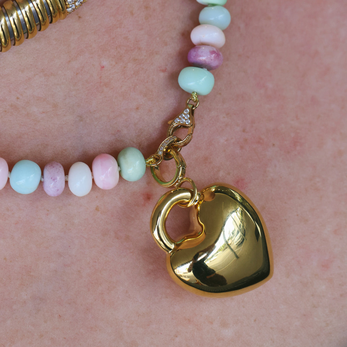 18ct Yellow Gold and Dyed Opal Necklace