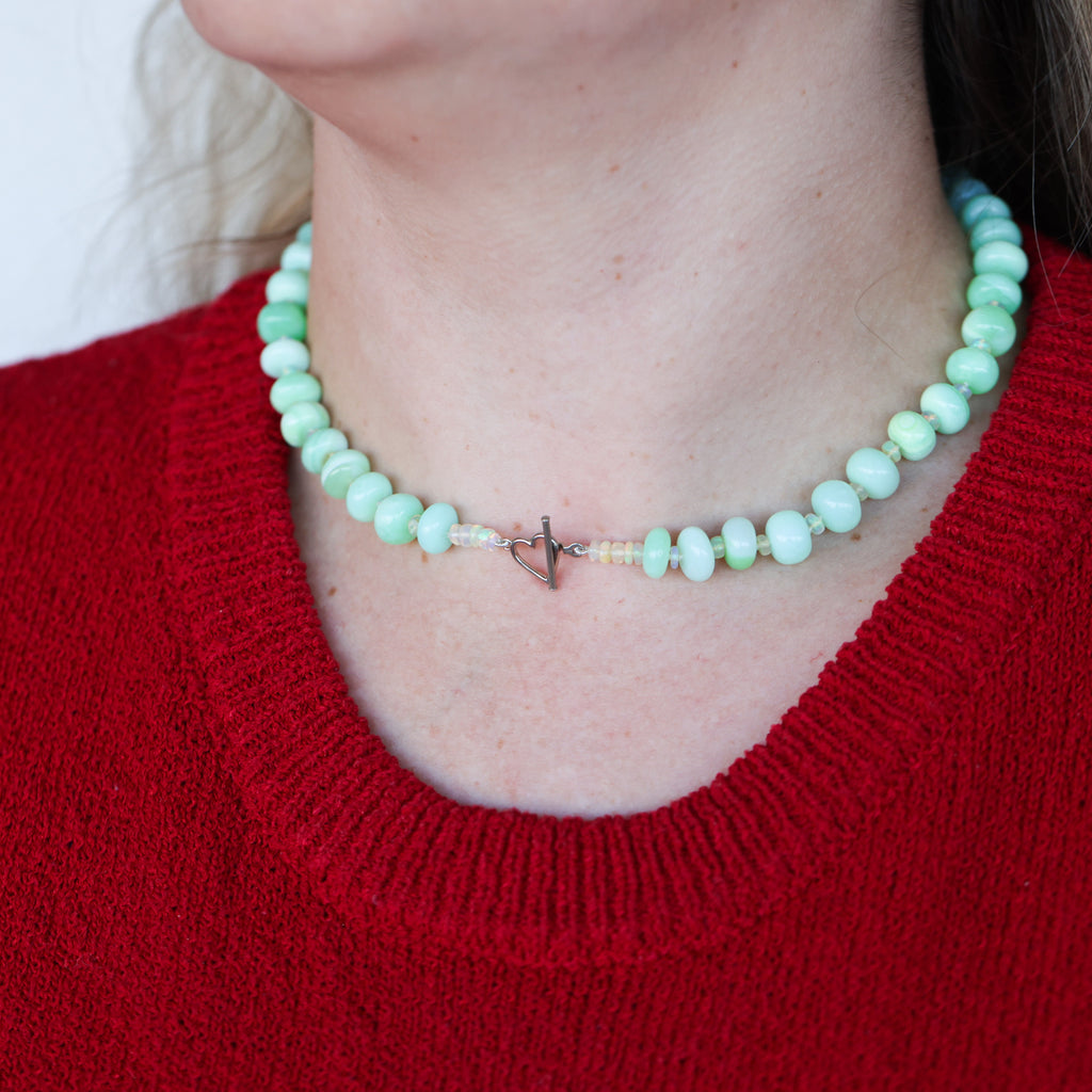 Green Dyed Opal Necklace