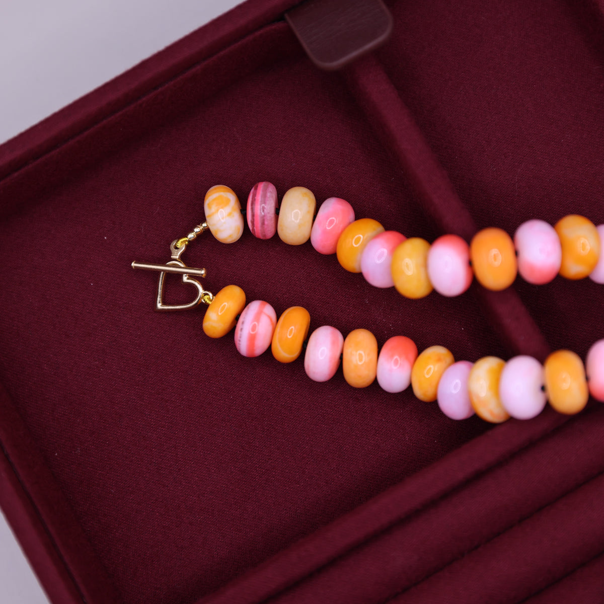 Orange Dyed Opal Necklace