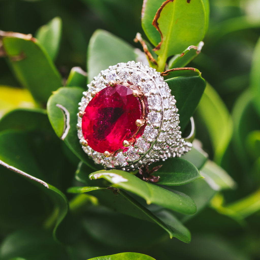 Diamond and Rubellite Ring