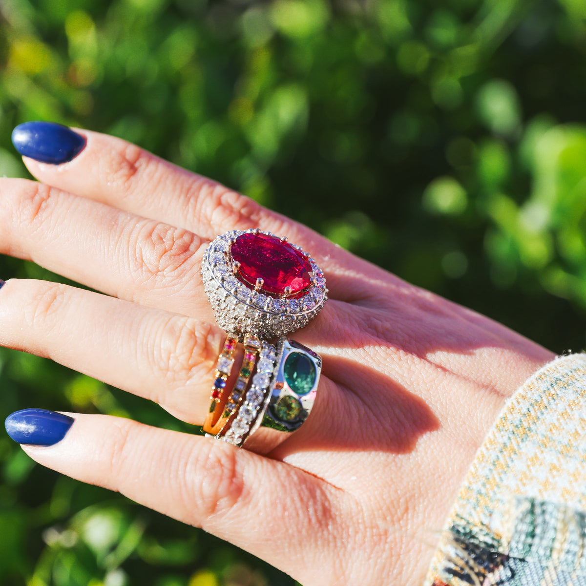 Diamond and Rubellite Ring