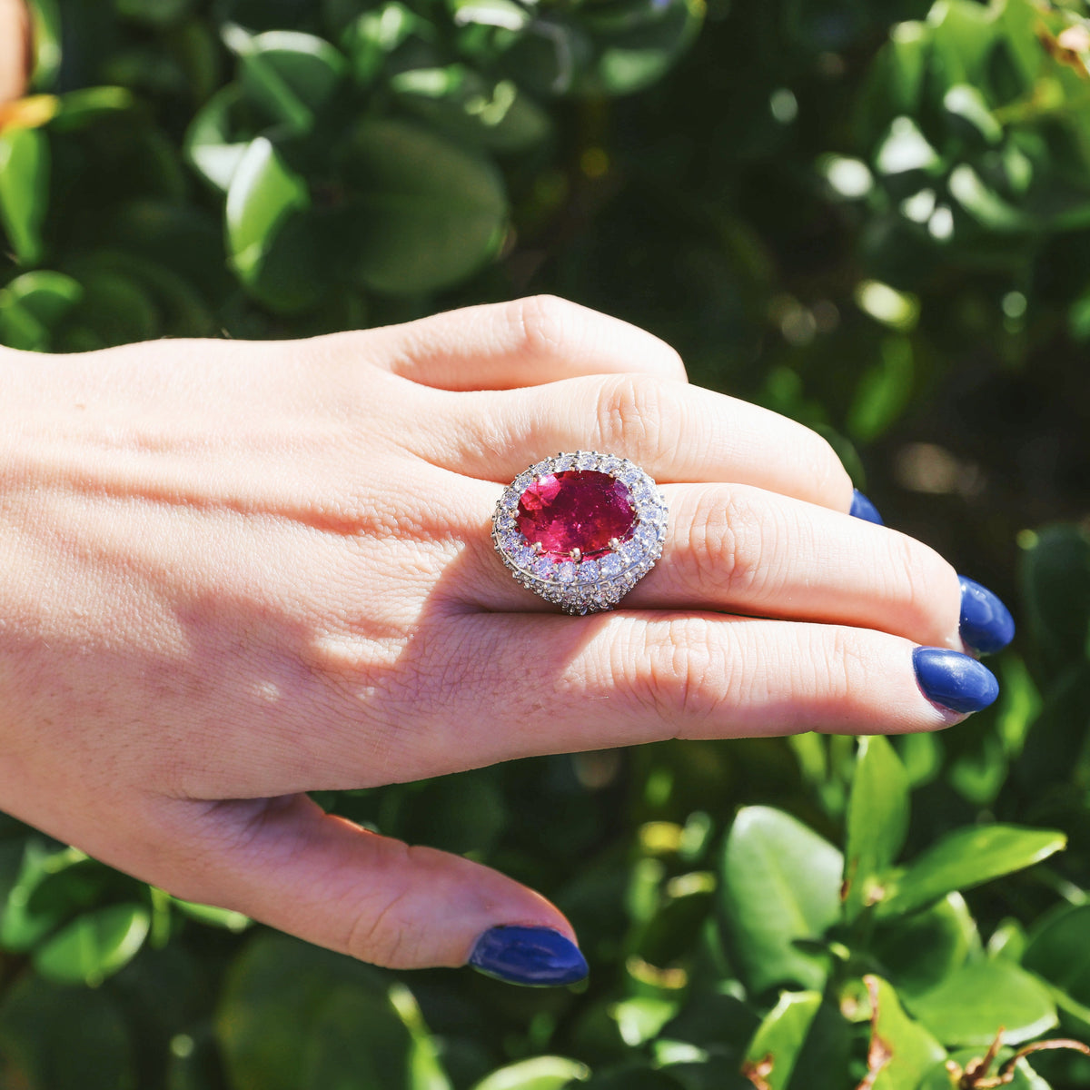 Diamond and Rubellite Ring