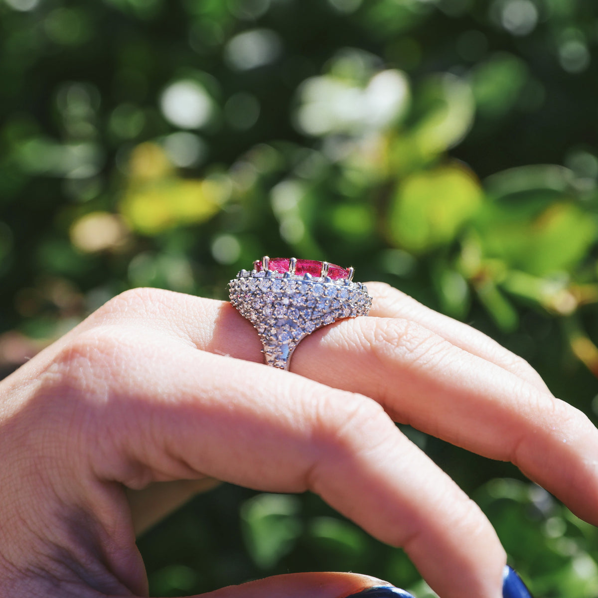 Diamond and Rubellite Ring