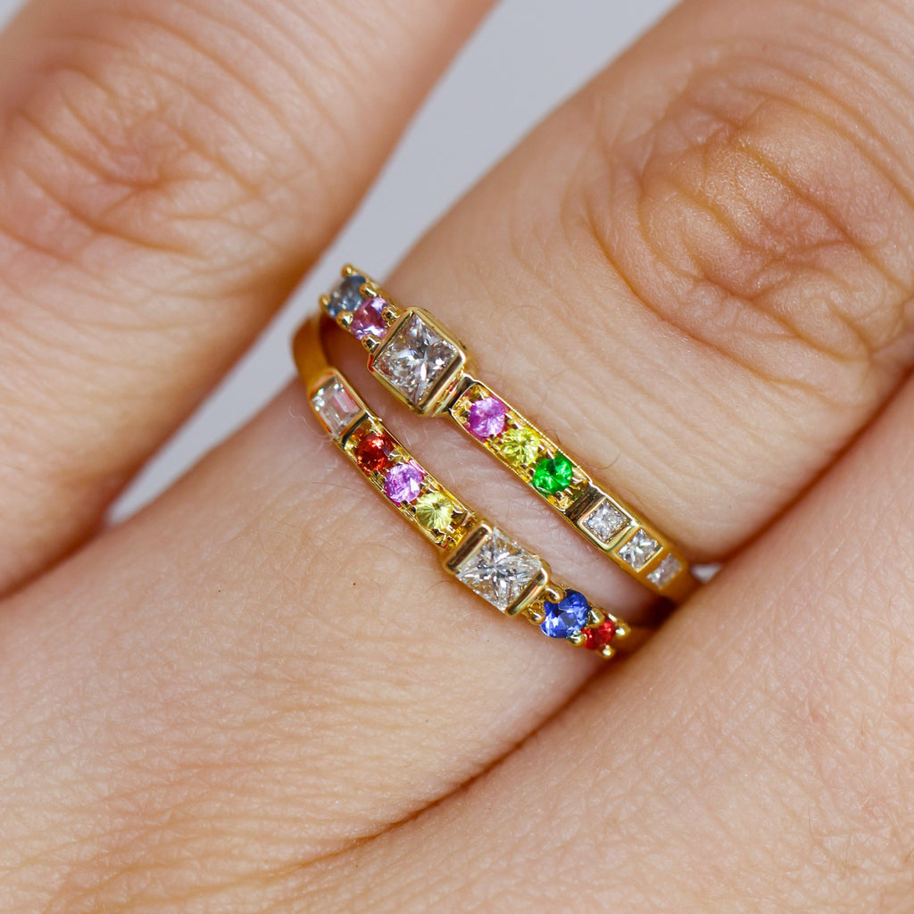 18CT Yellow Gold Sapphire & Diamond Ring