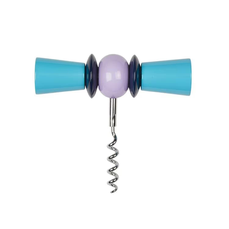 Bow Tie Corkscrew Aqua & Lilac