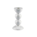 Medium White Bobbin Candlestick - 14cm