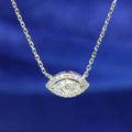 18CT WHITE GOLD & MARQUISE DIAMOND NECKLACE