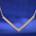 18CT ROSE GOLD & DIAMOND CHEVRON NECKLACE