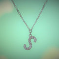 18CT WHITE GOLD & DIAMOND INITIAL "S" NECKLACE