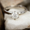 PLATINUM & 0.70CT DIAMOND SOLITAIRE RING