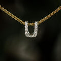 18ct White Gold Diamond "U" Initial Pendant