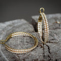 18CT YELLOW GOLD DIAMOND TWIST HOOP EARRINGS