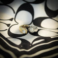 2-TONE 18CT YELLOW & WHITE GOLD DIAMOND PINKY RING