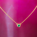 14CT YELLOW GOLD & EMERALD NECKLACE