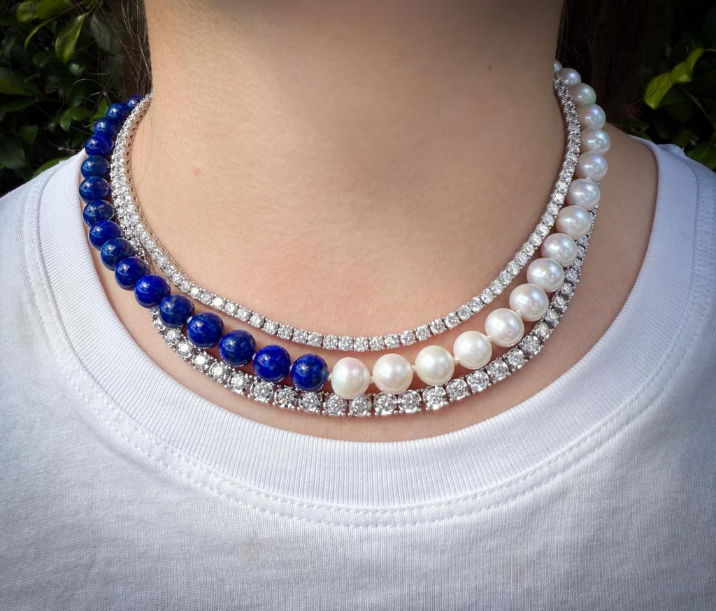 LAPIS LAZULI AND FRESHWATER PEARL NECKLACE