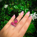 18CT YELLOW GOLD AND RUBELITE RING