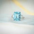 The Radiant 6.08ct Aquamarine & Diamond Ring in Platinum