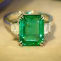 The Emerald & Diamond Three Stone Ring