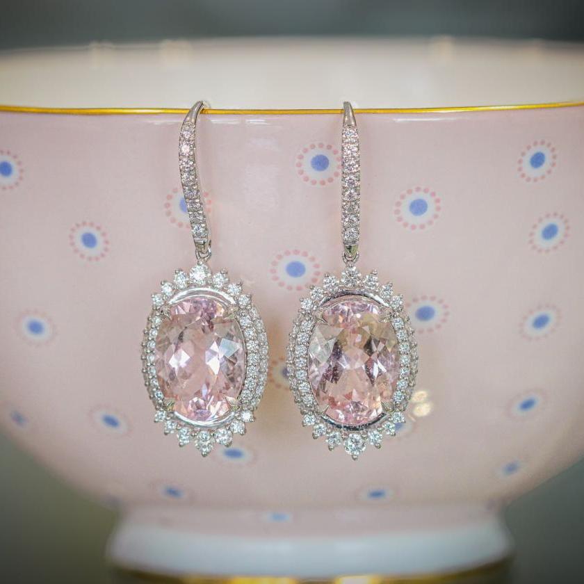 The Morganite & Diamond Drop Earrings